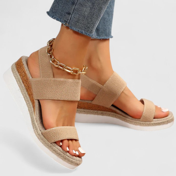 Sandali ortopedici con zeppa e fascia elastica — Sandali comodi estivi