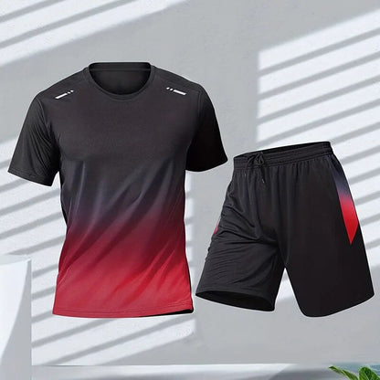 Completo sportivo t-shirt e pantaloncini — Set traspirante ad asciugatura rapida