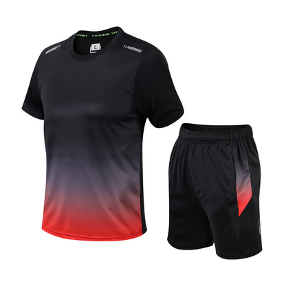 Completo sportivo t-shirt e pantaloncini — Set traspirante ad asciugatura rapida