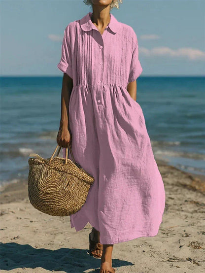 Vestido camisero para mujer, transpirable