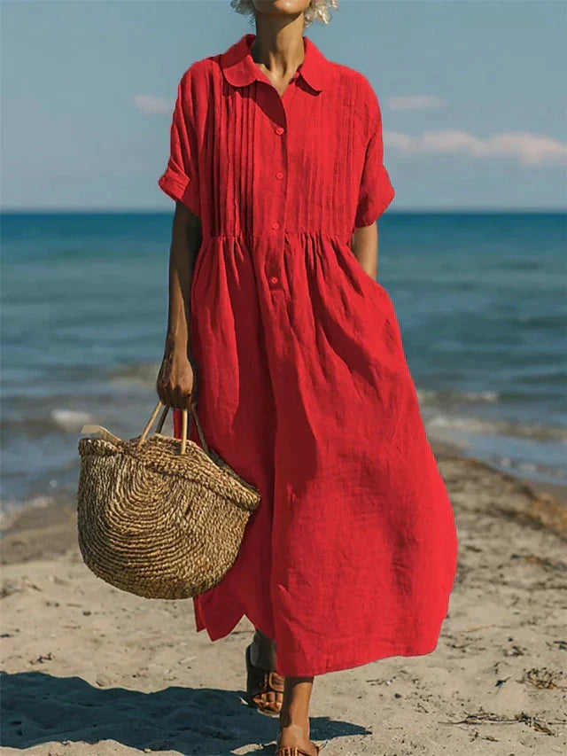 Vestido de algodón para mujer, cómodo