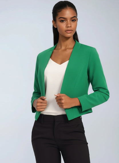 Blazer corto a fronte aperto — Giacca da ufficio elegante