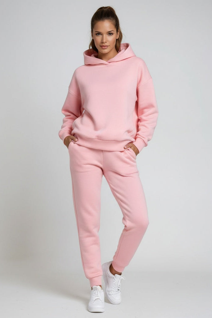 Completo felpa con cappuccio e joggers in cotone — Set comodo da relax
