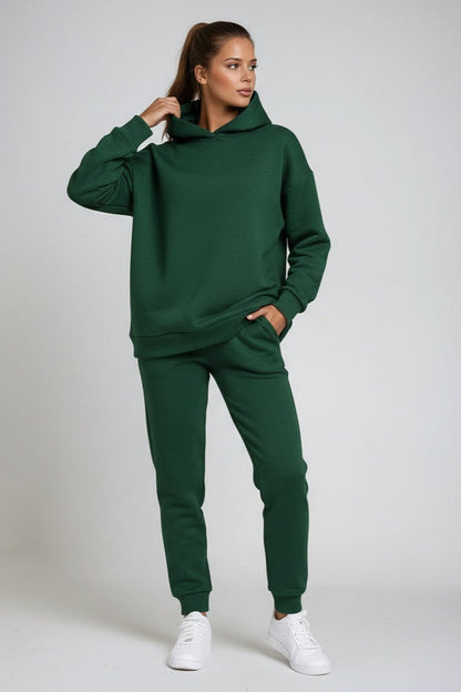 Completo felpa con cappuccio e joggers in cotone — Set comodo da relax