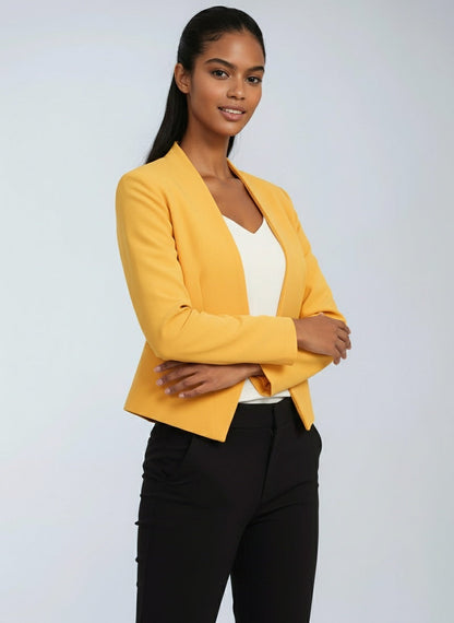 Blazer corto a fronte aperto — Giacca da ufficio elegante