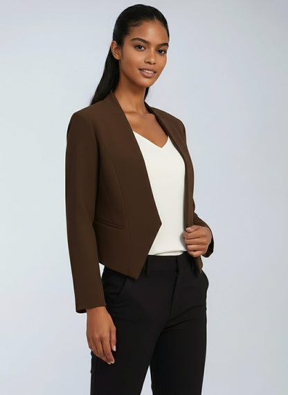 Blazer corto a fronte aperto — Giacca da ufficio elegante