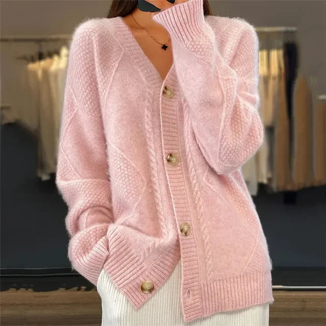 Cárdigan de cachemira con botones para mujer