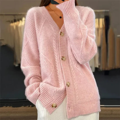 Cárdigan de cachemira con botones para mujer