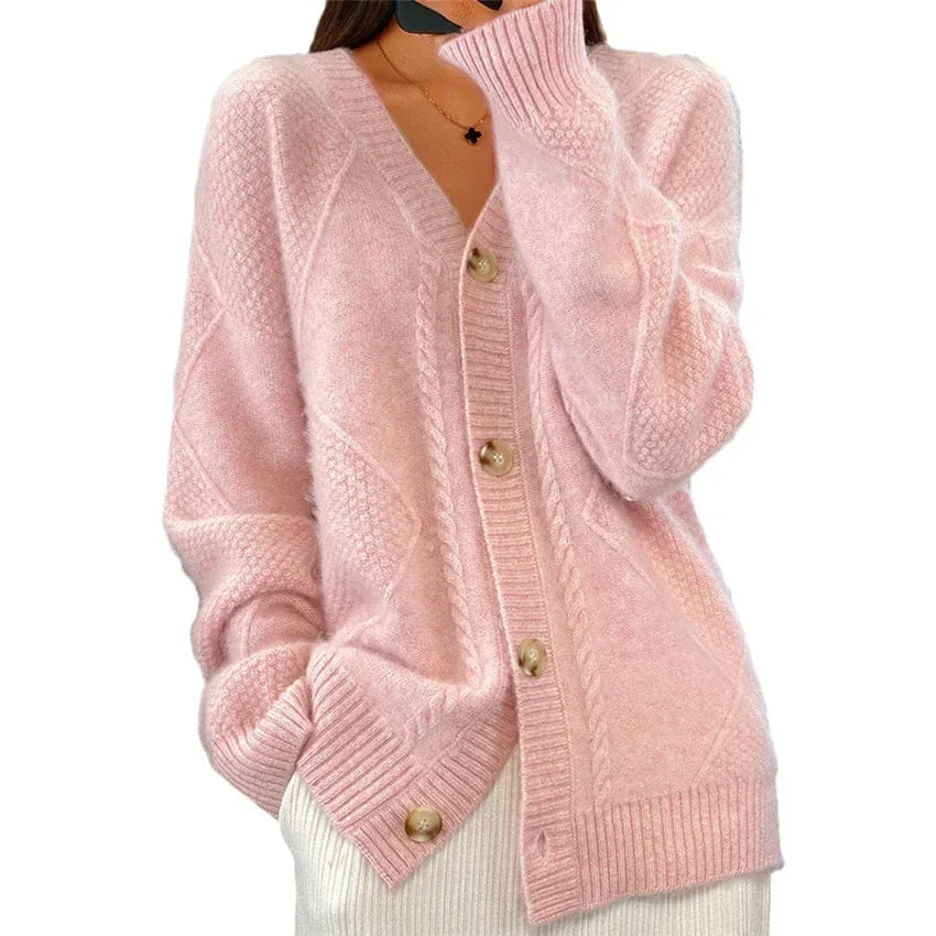 Chaqueta de punto para mujer, cachemira
