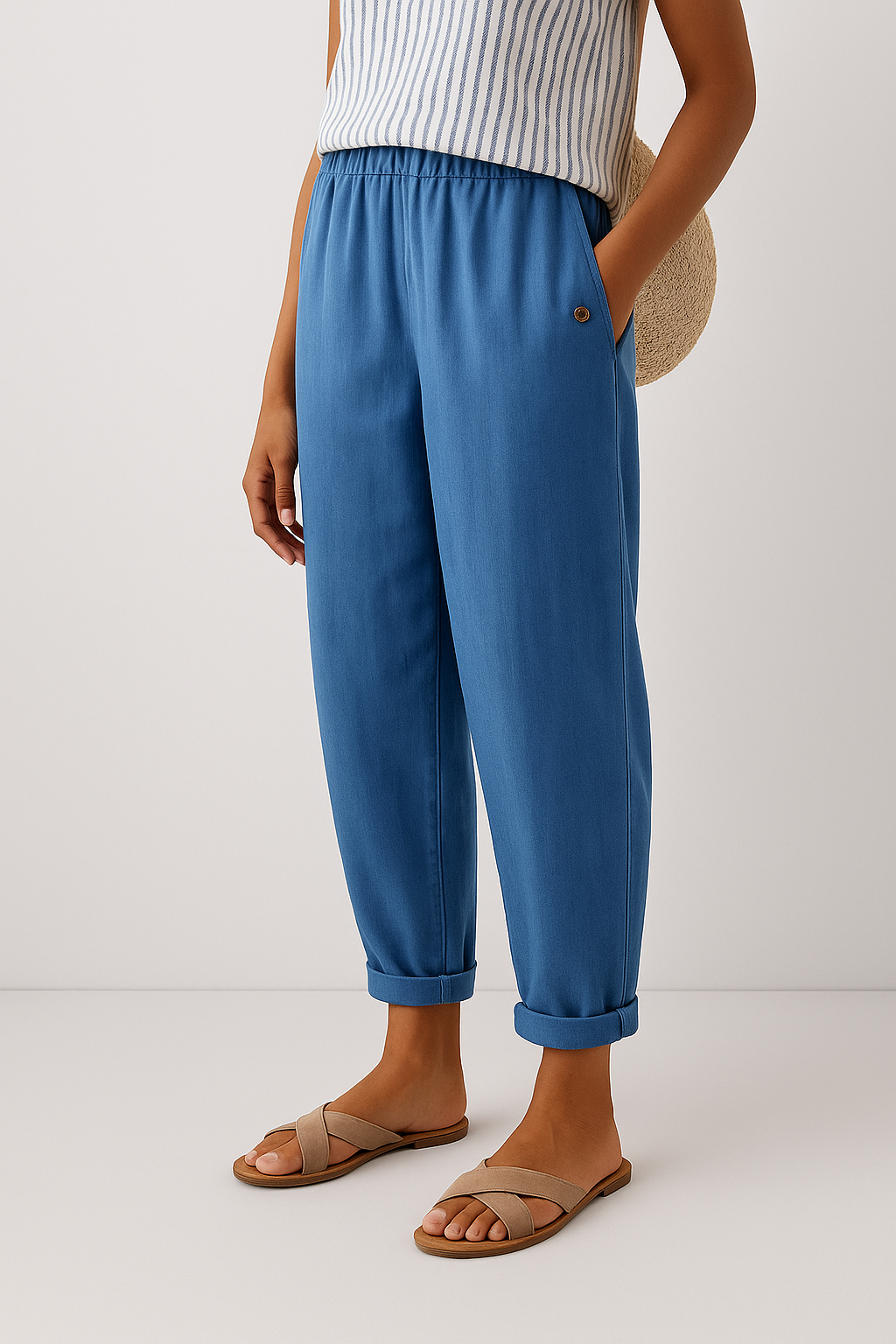 Pantalones tobilleros para mujer, casual