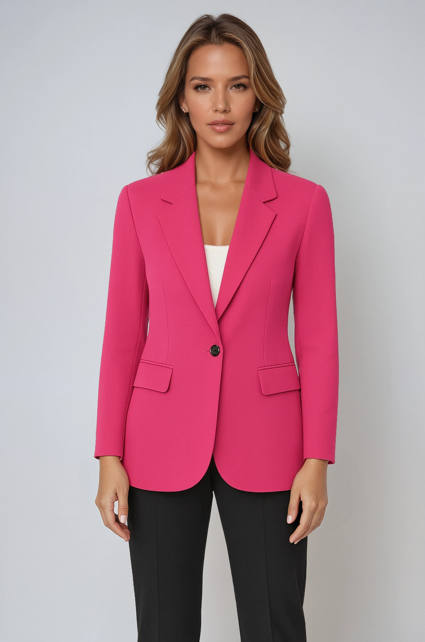 Blazer di lino aderente con revers — Giacca elegante da vestire