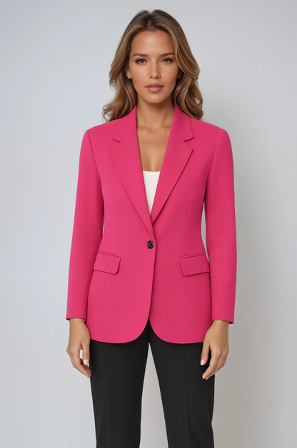 Blazer di lino aderente con revers — Giacca elegante da vestire