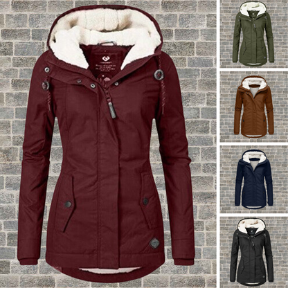 Cappotto di cotone plissettato con cappuccio — Cappotto caldo invernale