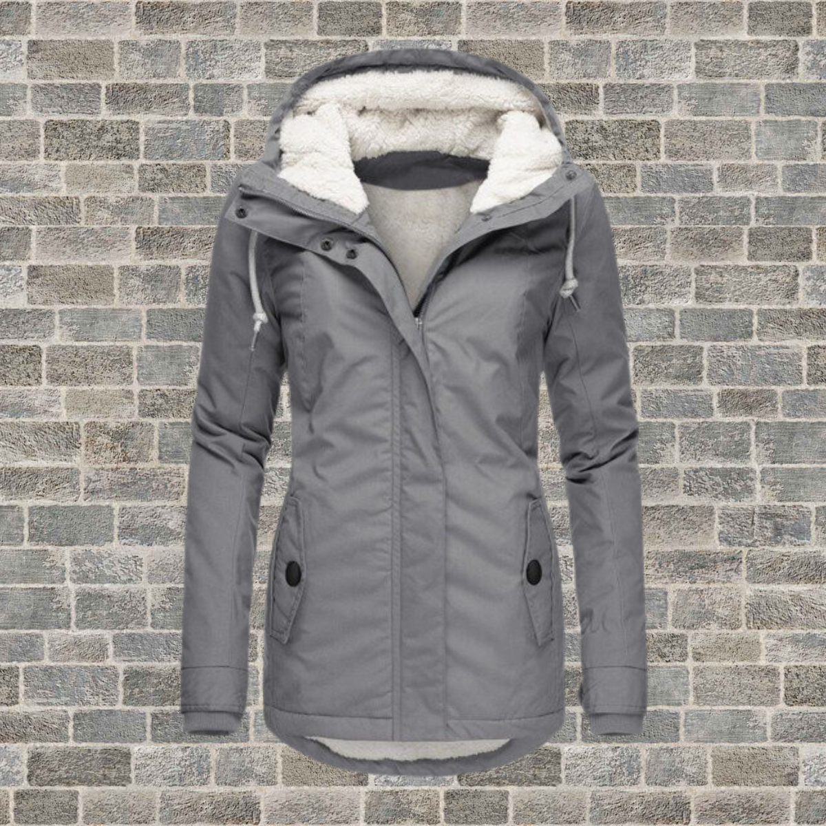 Cappotto di cotone plissettato con cappuccio — Cappotto caldo invernale
