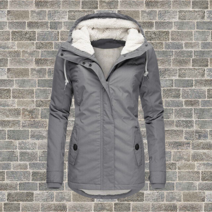 Cappotto di cotone plissettato con cappuccio — Cappotto caldo invernale