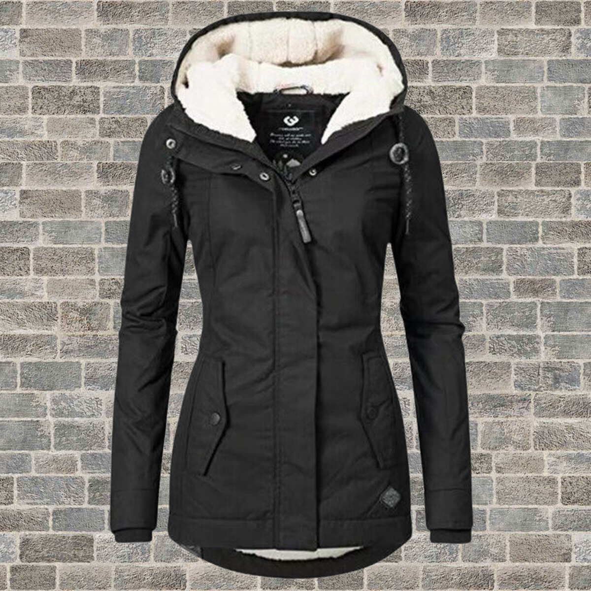 Cappotto di cotone plissettato con cappuccio — Cappotto caldo invernale