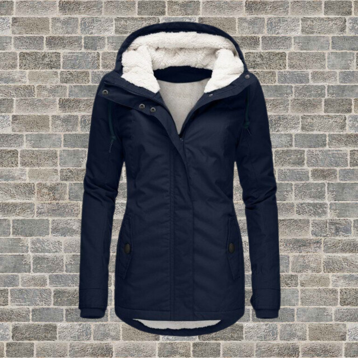 Cappotto di cotone plissettato con cappuccio — Cappotto caldo invernale