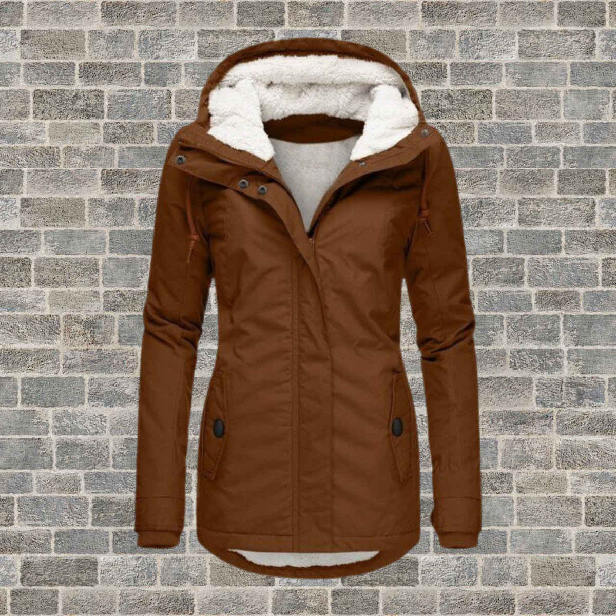 Cappotto di cotone plissettato con cappuccio — Cappotto caldo invernale