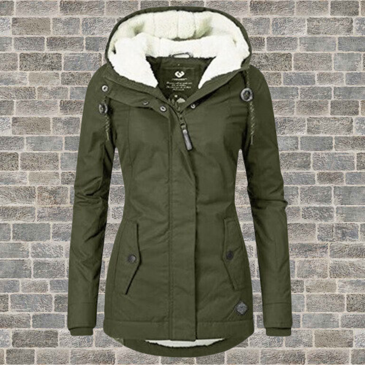 Cappotto di cotone plissettato con cappuccio — Cappotto caldo invernale