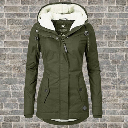 Cappotto di cotone plissettato con cappuccio — Cappotto caldo invernale
