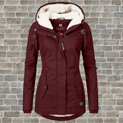 Cappotto di cotone plissettato con cappuccio — Cappotto caldo invernale