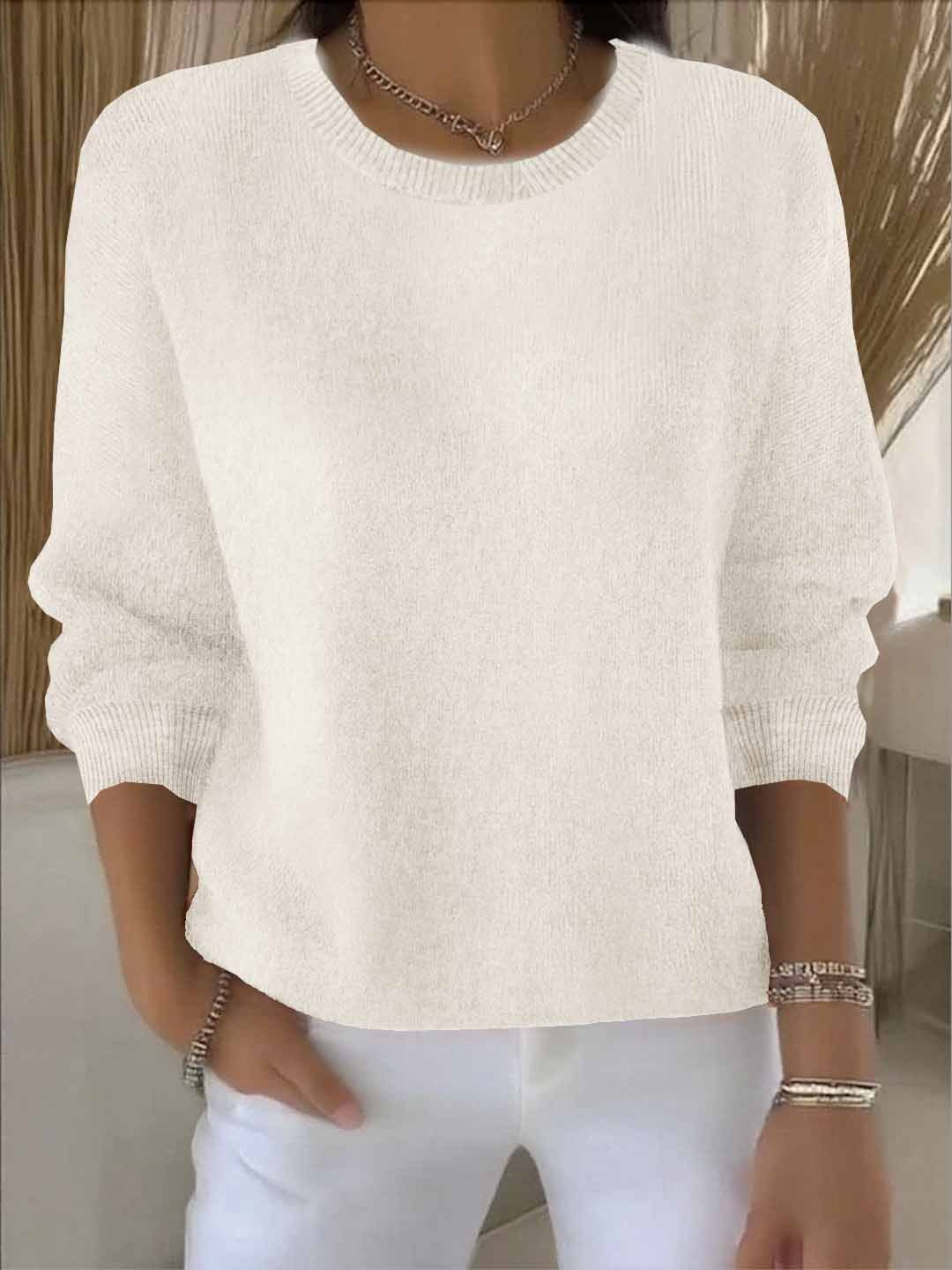 Maglione elegante in maglia di viscosa — Vestibilità sofisticata, taglia unica