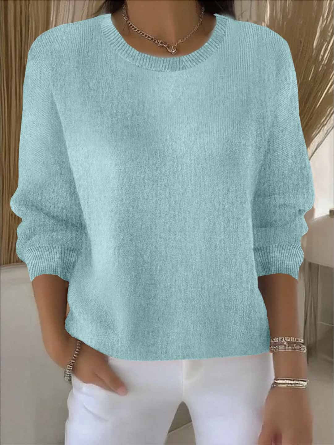 Maglione elegante in maglia di viscosa — Vestibilità sofisticata, taglia unica