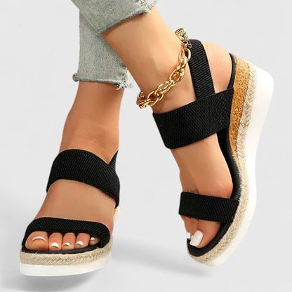 Sandali ortopedici con zeppa e fascia elastica — Sandali comodi estivi