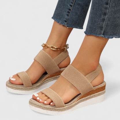 Sandali ortopedici con zeppa e fascia elastica — Sandali comodi estivi