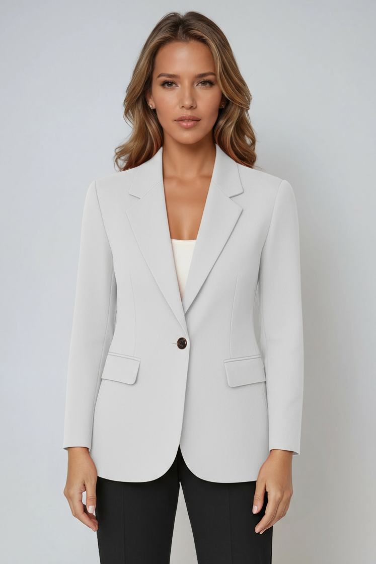 Blazer di lino aderente con revers — Giacca elegante da vestire