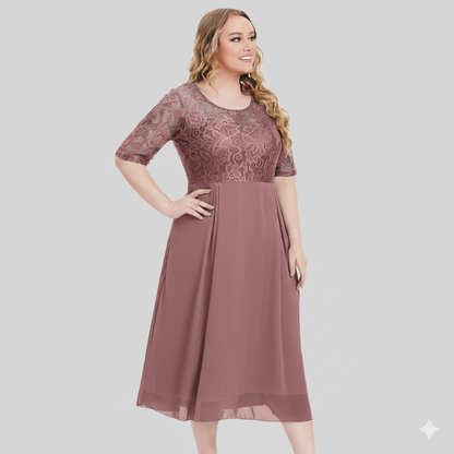 Abito lungo in chiffon dal taglio regolare — Abito da sera a manica lunga