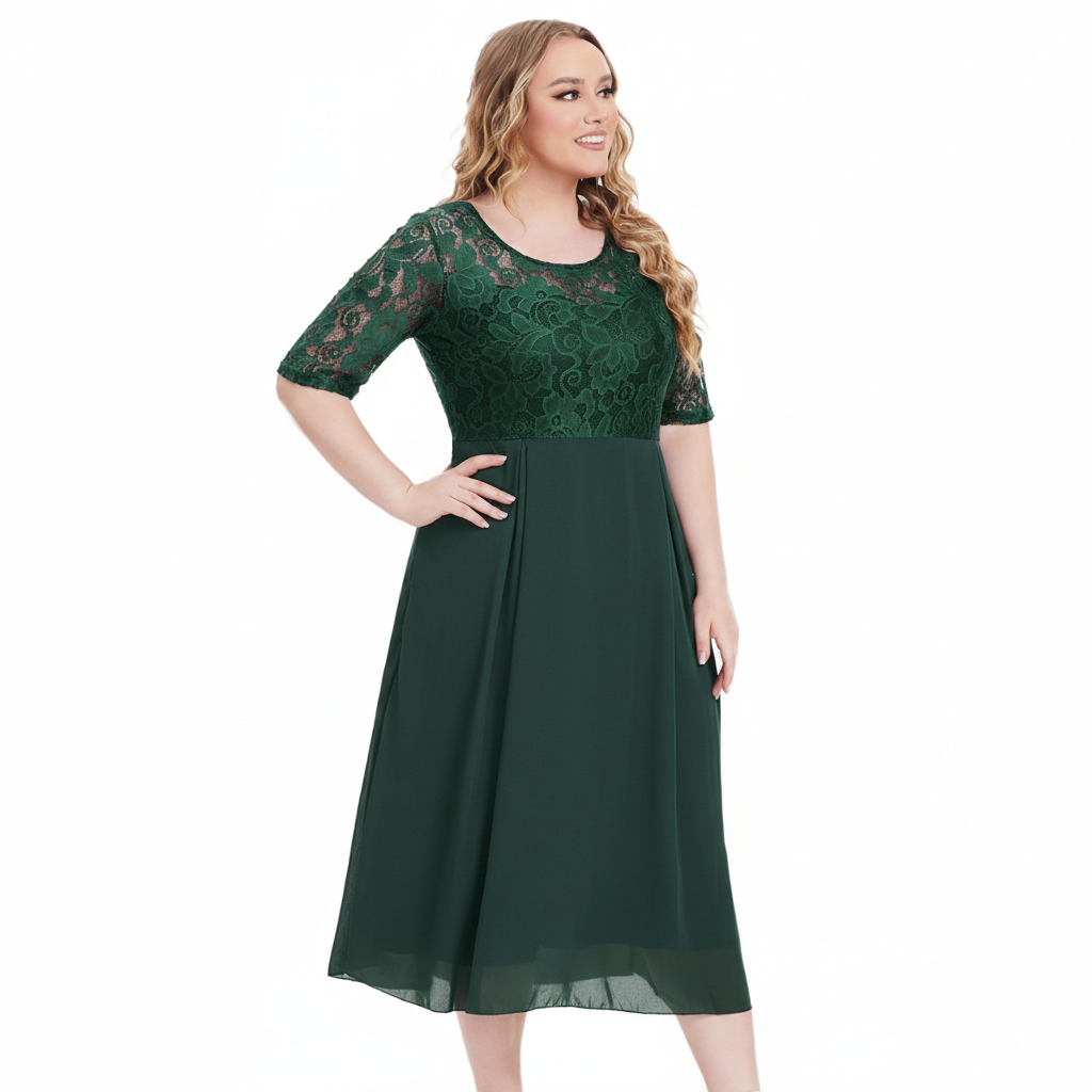 Abito lungo in chiffon dal taglio regolare — Abito da sera a manica lunga
