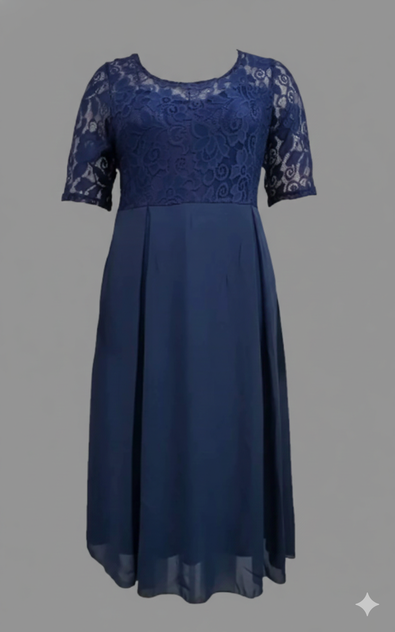 Abito lungo in chiffon dal taglio regolare — Abito da sera a manica lunga