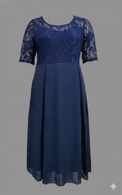 Abito lungo in chiffon dal taglio regolare — Abito da sera a manica lunga