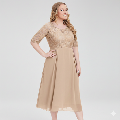 Abito lungo in chiffon dal taglio regolare — Abito da sera a manica lunga