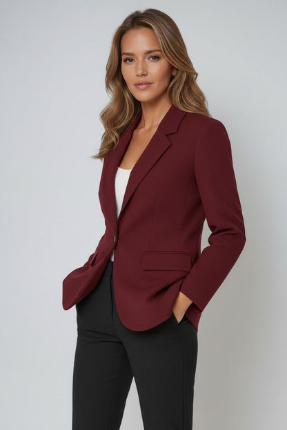 Blazer di lino aderente con revers — Giacca elegante da vestire