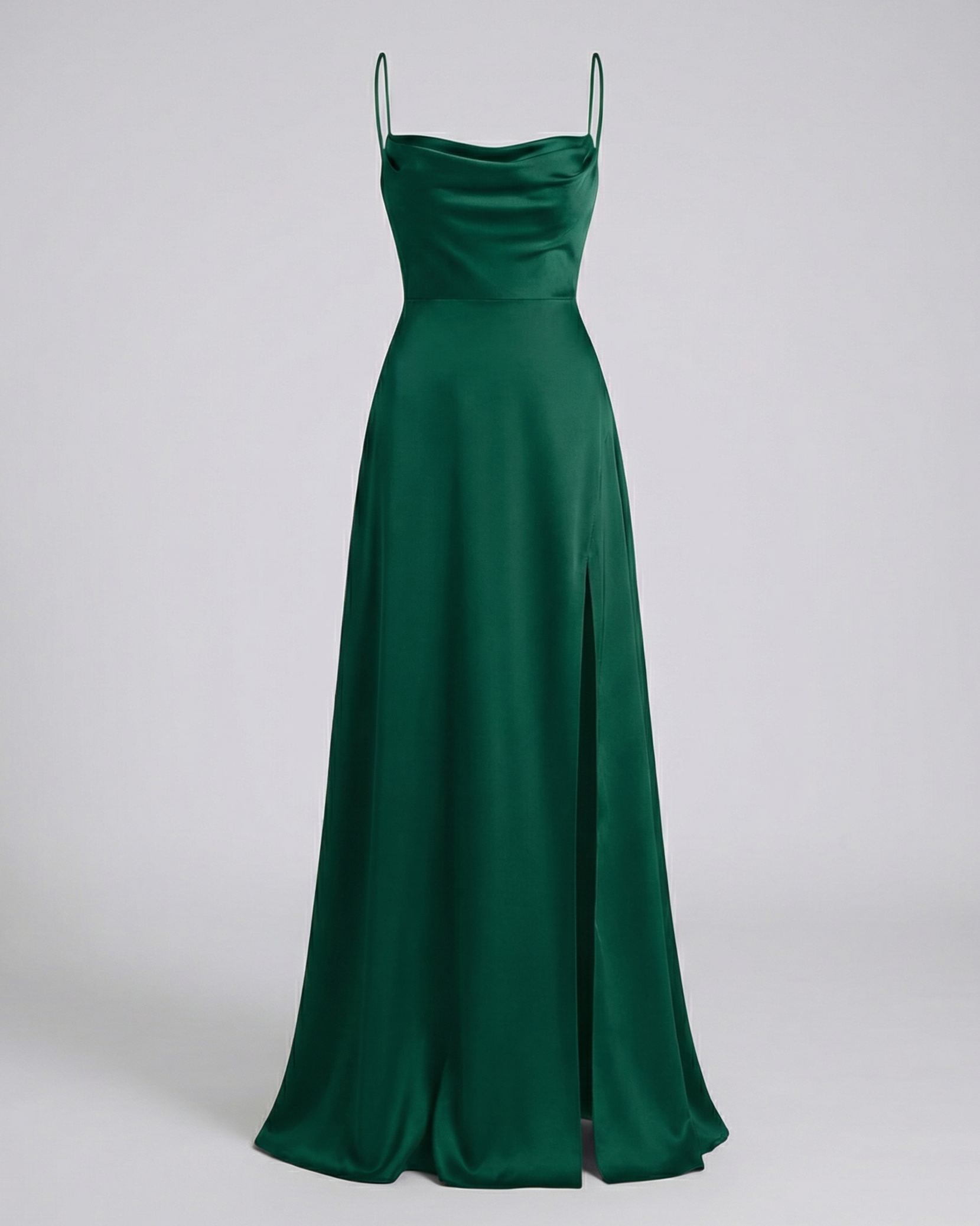 Abito maxi elegante in raso con schiena intrecciata — Abito da sera senza maniche