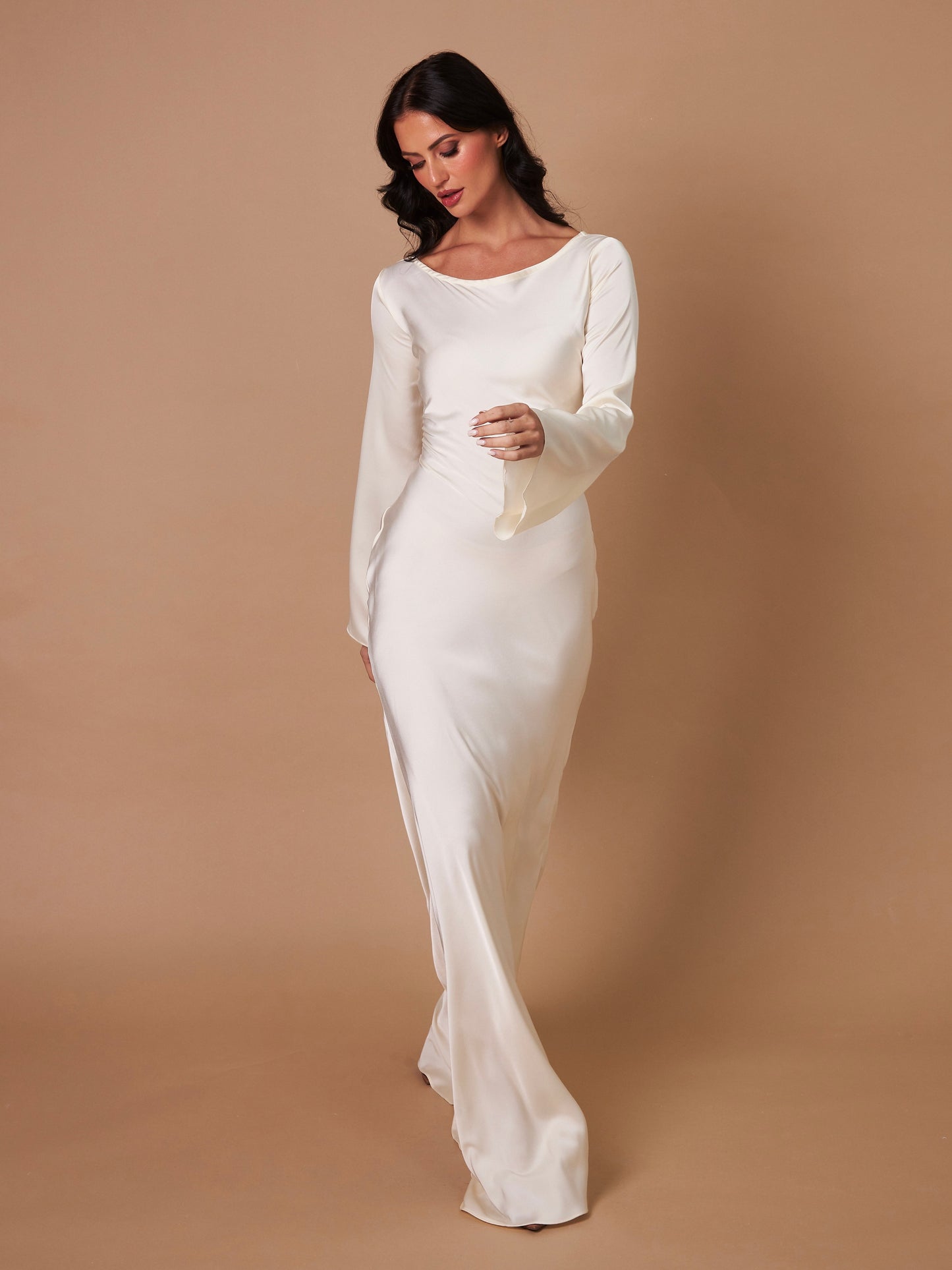 Vestido largo para mujer, manga larga