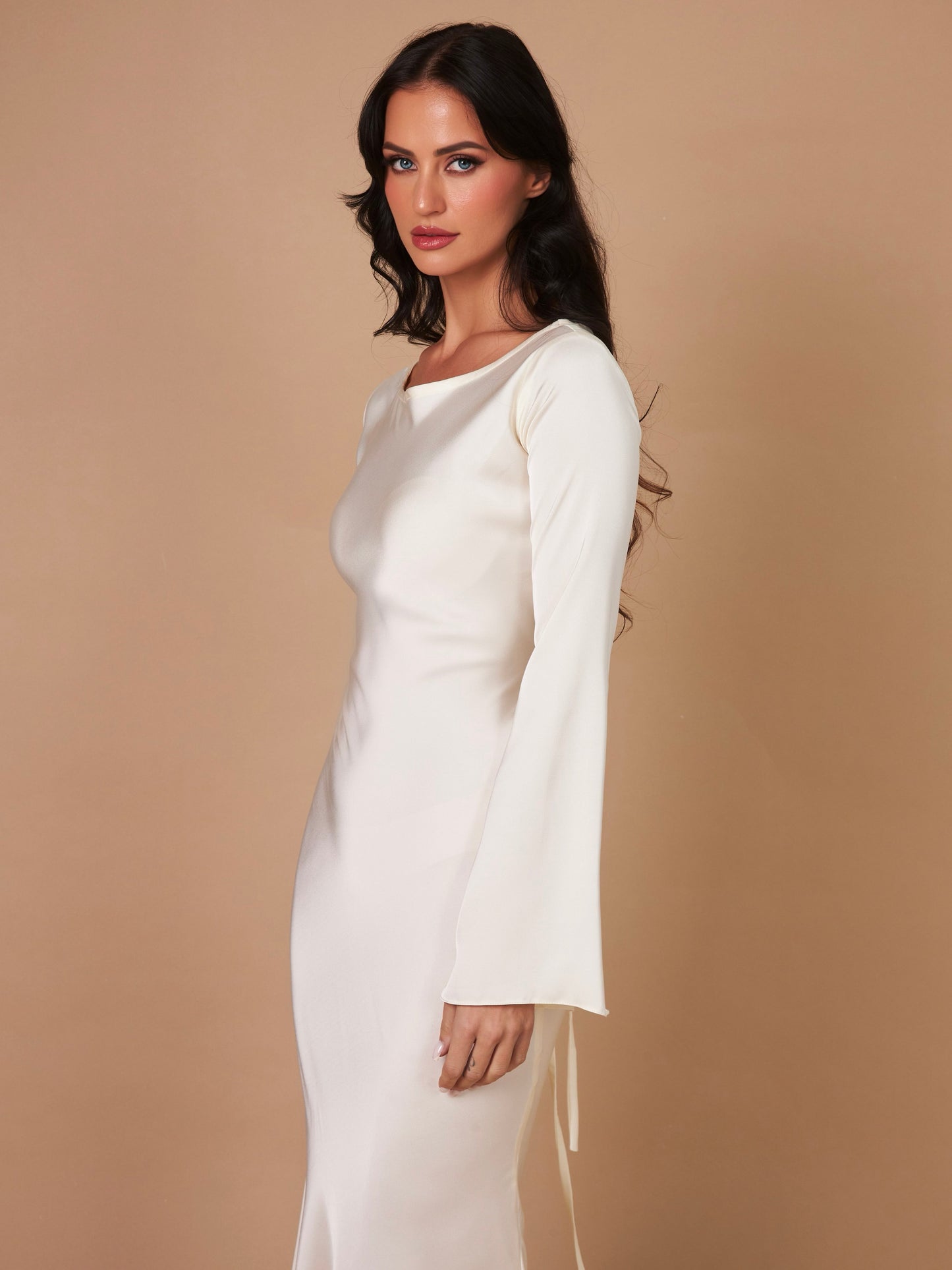 Vestido satinado para mujer, elegante