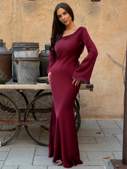 Vestido largo para mujer, talle imperio