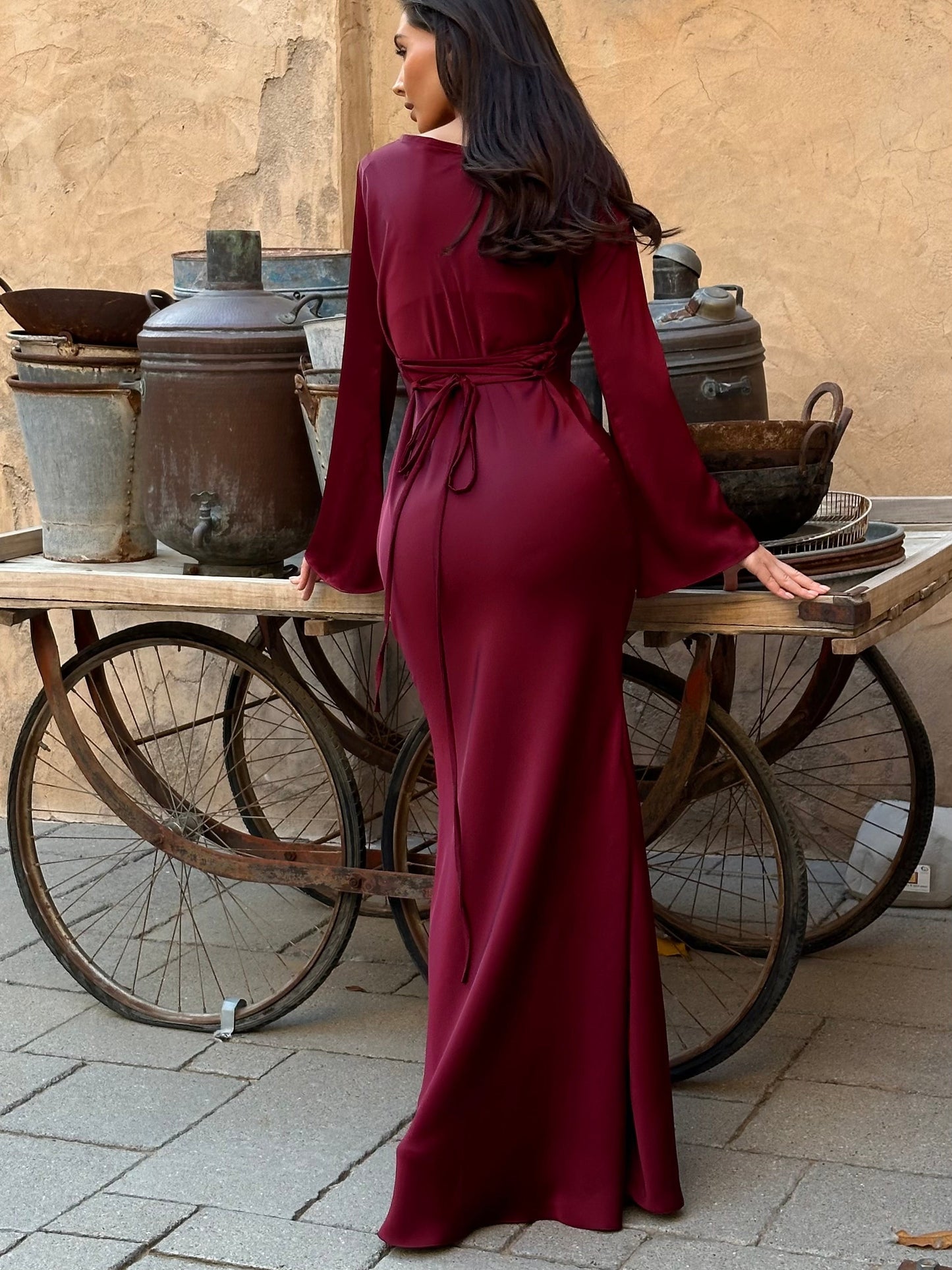 Vestido satinado para mujer, del día a la noche