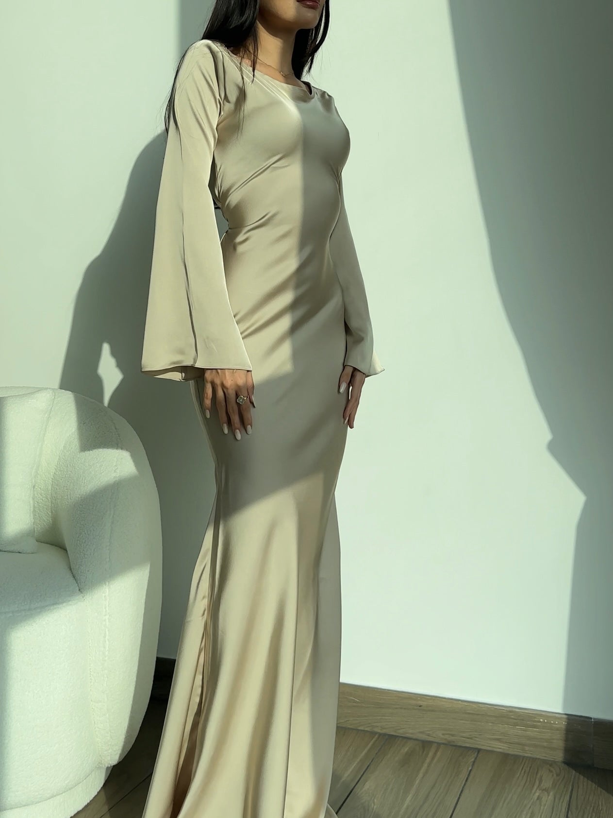Vestido largo para mujer, línea A