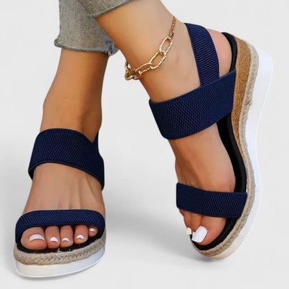 Sandali ortopedici con zeppa e fascia elastica — Sandali comodi estivi