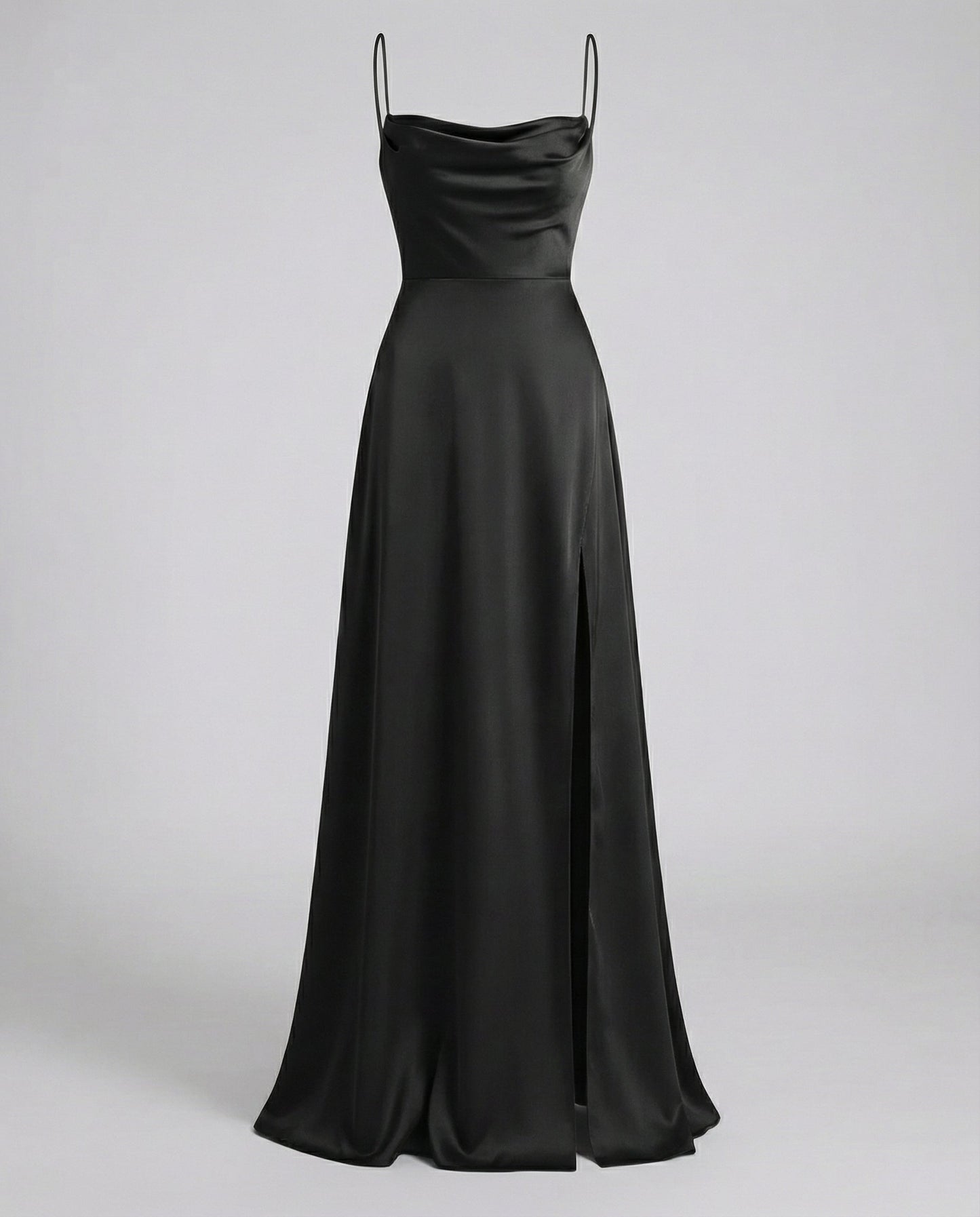 Vestido maxi satinado para mujer, favorecedor