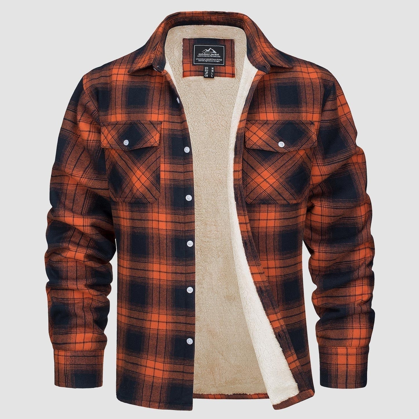 Sopracamicia casual con tasche — Camicia-giacca da mezza stagione