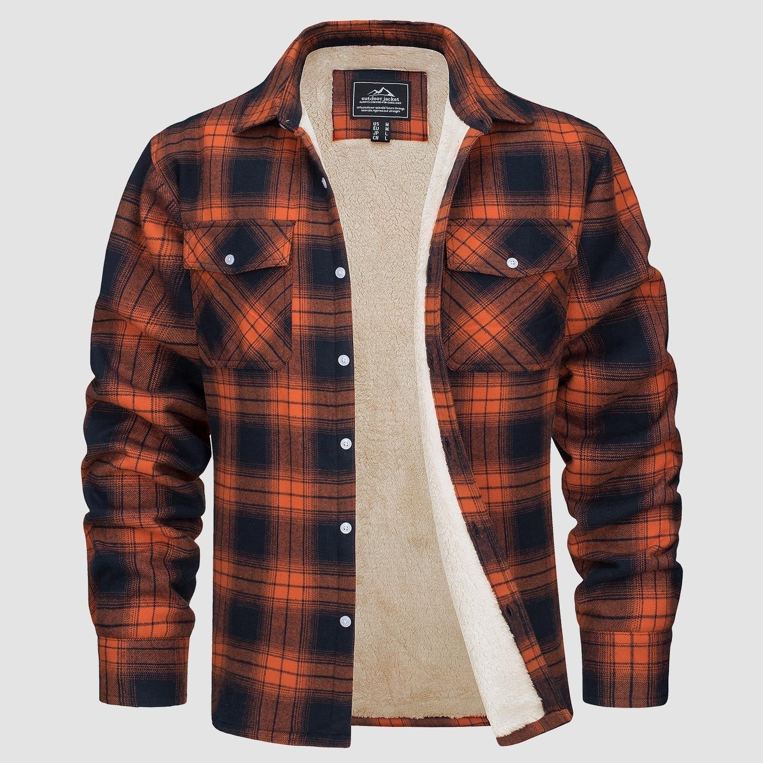 Sopracamicia casual con tasche — Camicia-giacca da mezza stagione