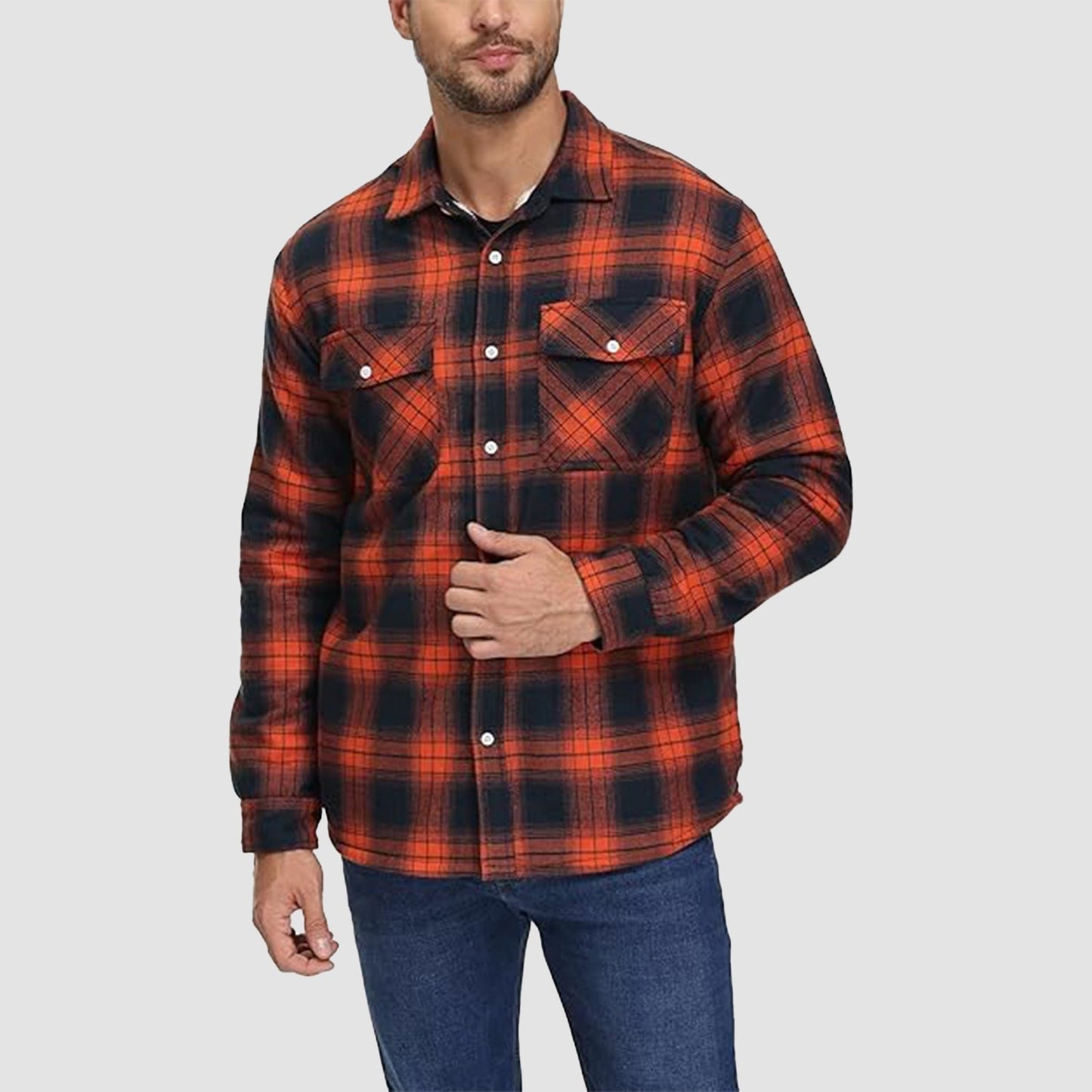 Sopracamicia casual con tasche — Camicia-giacca da mezza stagione