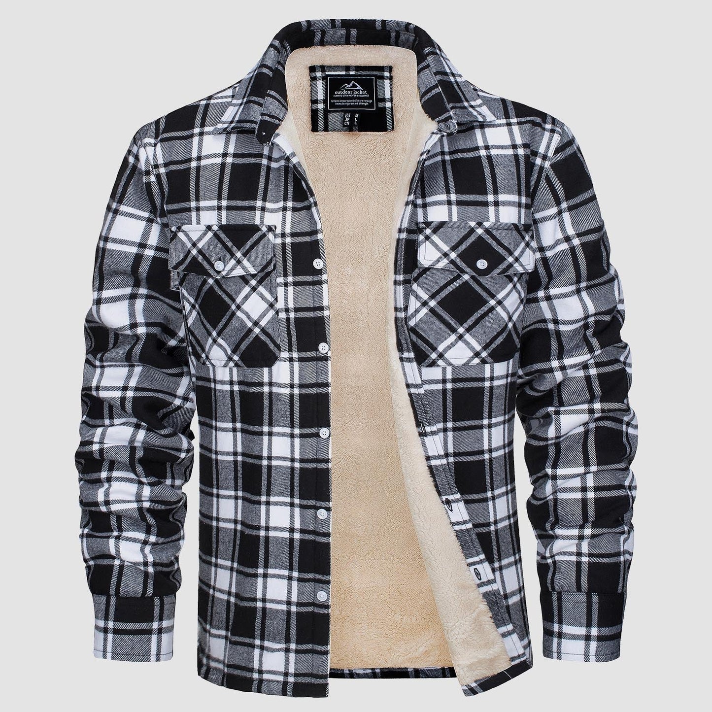 Sopracamicia casual con tasche — Camicia-giacca da mezza stagione