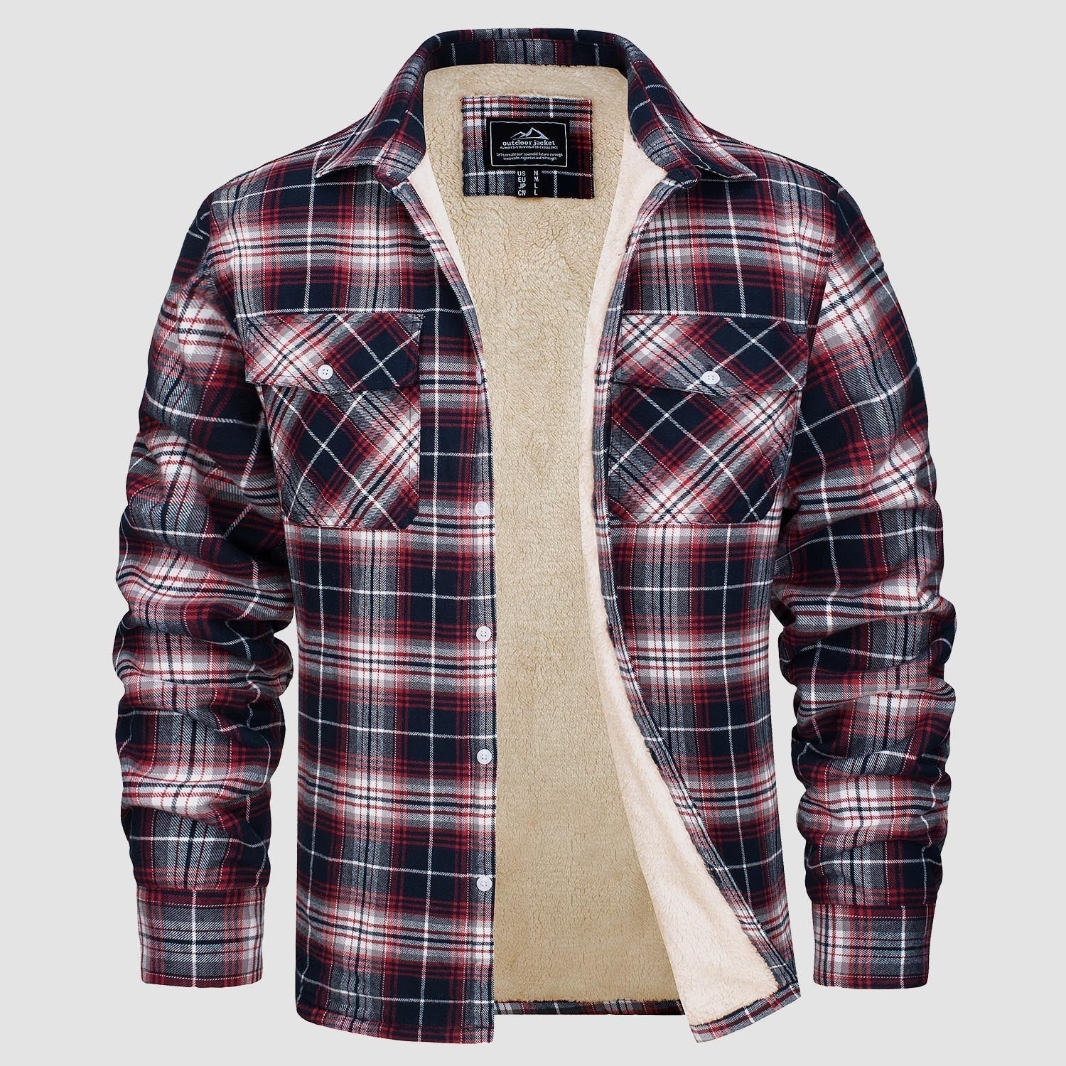 Sopracamicia casual con tasche — Camicia-giacca da mezza stagione