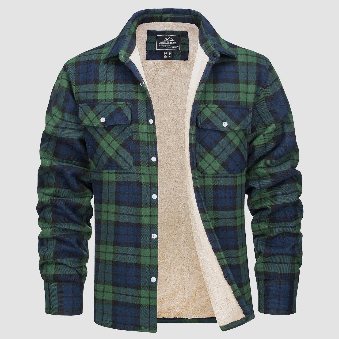 Sopracamicia casual con tasche — Camicia-giacca da mezza stagione